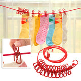 12Clips With Clothes Drying Rope - Pkwebstore