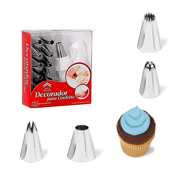 15 Piece Cake Decorating Set Frosting Icing Piping Bag Tips With Steel Nozzles - Pkwebstore