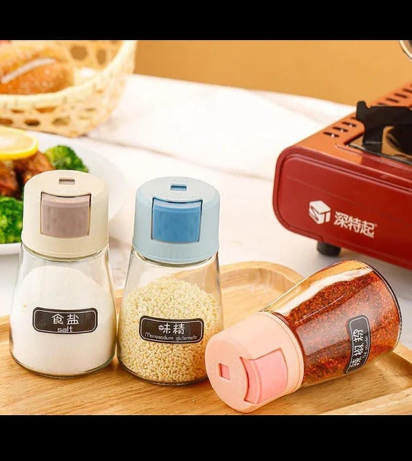 180ml Glass Spice Jar Dispenser (Pack of 3) - Pkwebstore