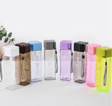 1Pc 350ml Transparent Square Plastic Matte Water Bottle - Pkwebstore