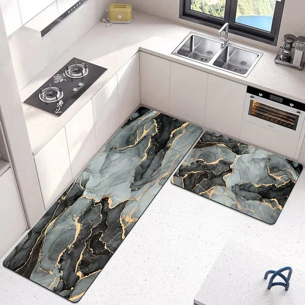 2 Pcs Set Kitchen , Bathroom ,HomeDecor Anti - Slip Absorbent Mat & Runner - Pkwebstore