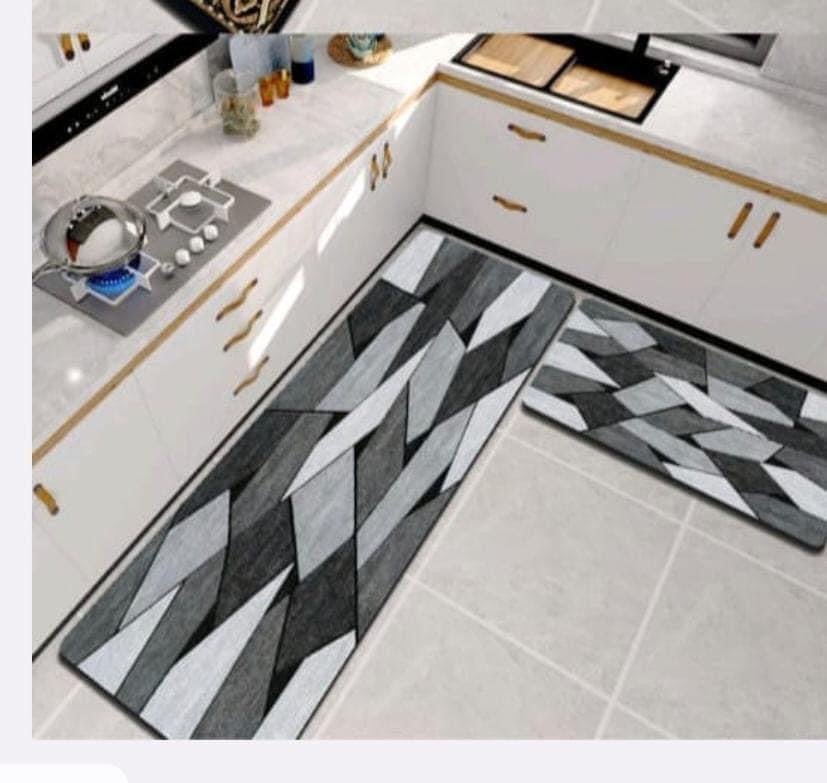 2 Pcs Set Kitchen , Bathroom ,HomeDecor Anti - Slip Absorbent Mat & Runner - Pkwebstore