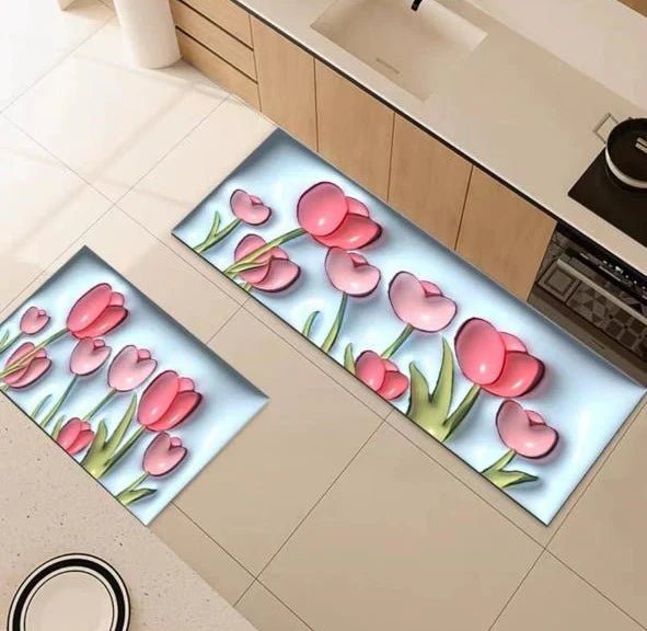 2 Pcs Set Kitchen , Bathroom ,HomeDecor Anti - Slip Absorbent Mat & Runner - Pkwebstore