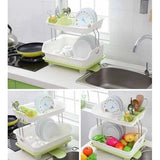 2 Tier Dish Rack With Adjustable Water Drainage - Pkwebstore