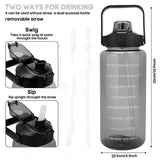 2000ml Transparent Motivational Water Bottle - Pkwebstore