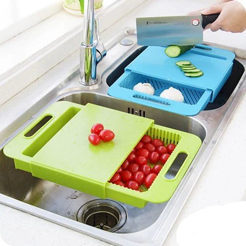 3 In 1 Cutting Board With Drain Shelf - Pkwebstore