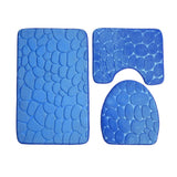 3 Pcs Set Toilet Seat Cover Bath Mat Shower Room Floor Rug Home Bathroom Anti - Slip Absorbent Doormat A - Pkwebstore