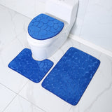 3 Pcs Set Toilet Seat Cover Bath Mat Shower Room Floor Rug Home Bathroom Anti - Slip Absorbent Doormat A - Pkwebstore