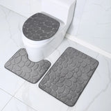 3 Pcs Set Toilet Seat Cover Bath Mat Shower Room Floor Rug Home Bathroom Anti - Slip Absorbent Doormat A - Pkwebstore