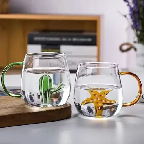 3D Glass Cup With Handle - Pkwebstore