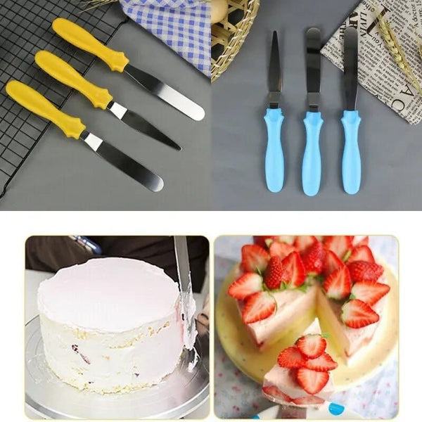 3Pcs Stainless Steel Cake Cream Spatula Set - Pkwebstore