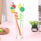 4pcs/pack Fruit Cartoon Party Decoration Straw - Pkwebstore