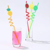 4pcs/pack Fruit Cartoon Party Decoration Straw - Pkwebstore