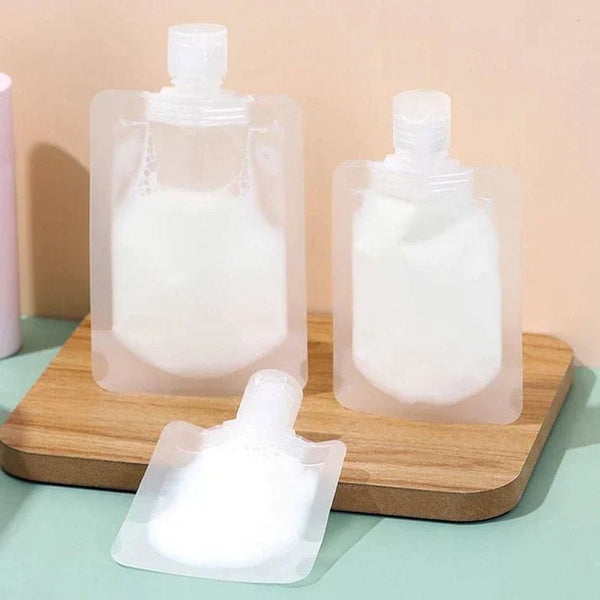 50ml Refillable Transparent Flip Cap Lotion Pouch (Pack of 3) - Pkwebstore