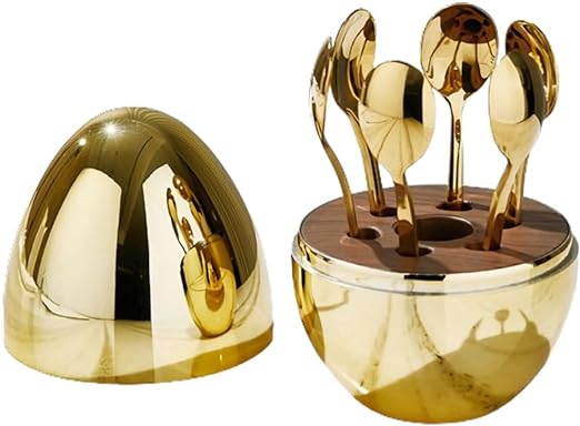 6 Pcs Luxury Gold Egg Shape Cutlery Holder - Pkwebstore