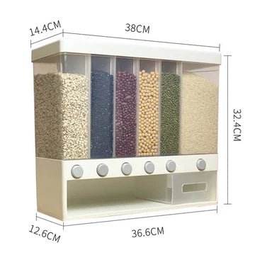 6in1 Wall Mounted Cereal Dispenser - Pkwebstore