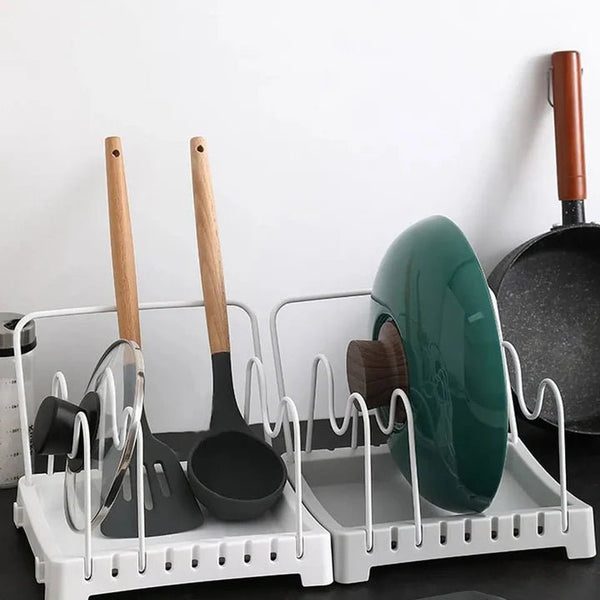 Adjustable Kitchen Organizer Pot Lid Rack - Pkwebstore