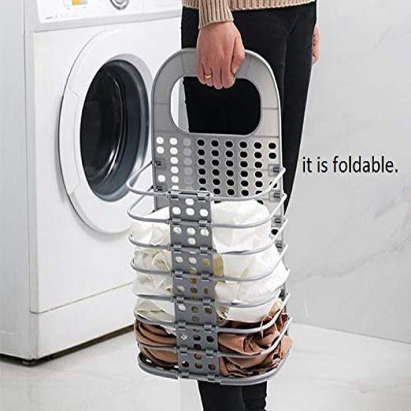 Bathroom Collapsible Dirty Clothes Basket Wall Hanging Plastic Hamper Large Clothes Storage Organizer - Pkwebstore