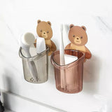 Bear Toothbrush Holder Cup Wall Mounted - Pkwebstore