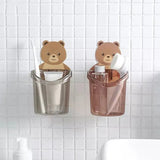 Bear Toothbrush Holder Cup Wall Mounted - Pkwebstore