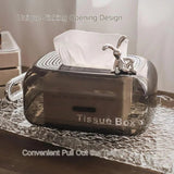 Bunny Sit Tissue Box, Transparent Luxury Tissue Case - Pkwebstore