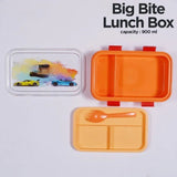 Cartoon Printed Plastic Lunchbox with Fork - Pkwebstore