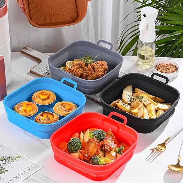 COLLAPSIBLE SILICONE AIR FRYER SQUARE TRAY - Pkwebstore