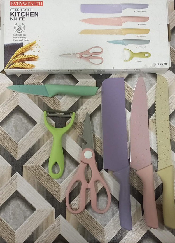 Corrugated Kitchen Knife Set 6 pcs - Pkwebstore