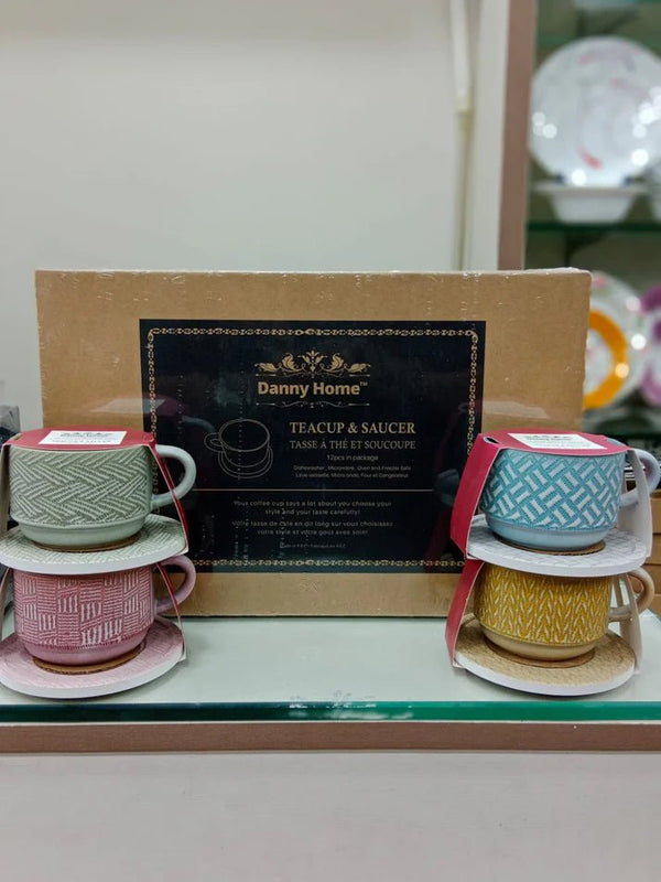 Danny Home™ 6 Pcs Colorful Cup & Saucer Set - Pkwebstore