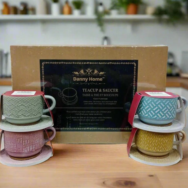 Danny Home™ 6 Pcs Colorful Cup & Saucer Set - Pkwebstore