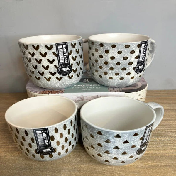 Danny Home™ Grey Mugs, 4Pcs - Pkwebstore