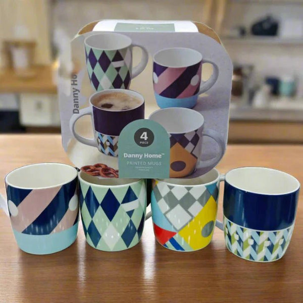 Danny Home™ Printed Mugs, 4 Pcs - Pkwebstore