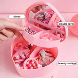 Double Layer Jewelry Storage Box With Mirror - Pkwebstore