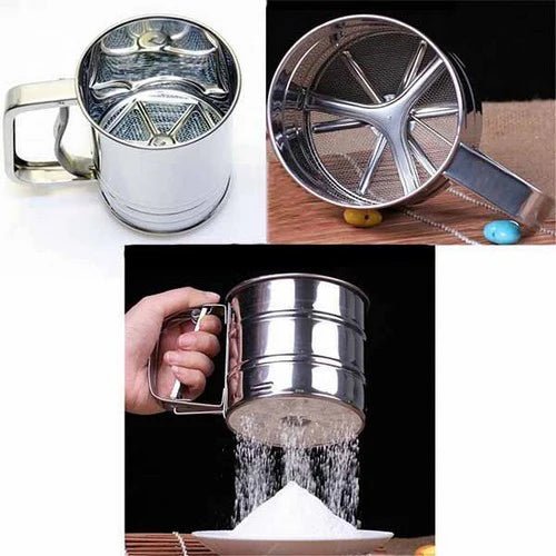 Flour Filter Stainless Steel - With Handle & Smooth Filter - Pkwebstore