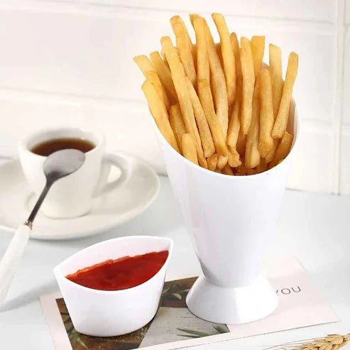 French Fries Dip Cone Cup With Sauce Holder - Pkwebstore