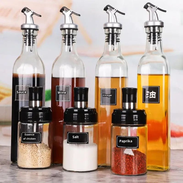 Glass Oil Bottles / Dropper with Spices Jar Glass (Pack of 5) - Pkwebstore