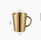 Golden Double Wall Coffee Mug - Pkwebstore