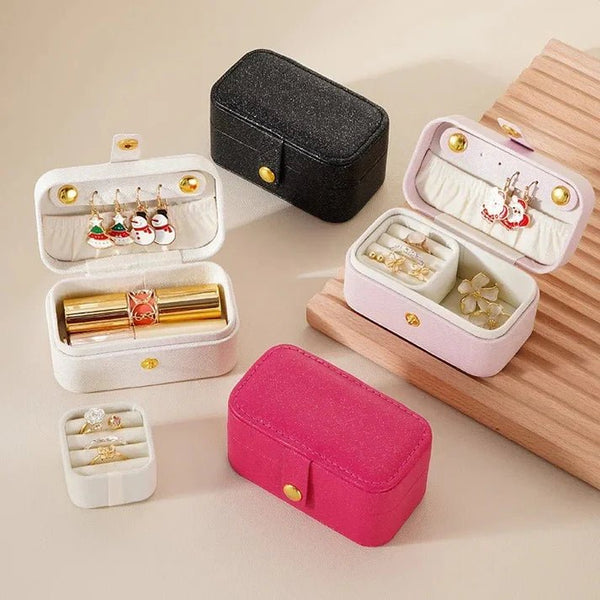 Jewelry Box Mini Portable Rings Earrings Necklaces Lipstick Storage Box Jewelry Organizer for Travel Outdoor - Pkwebstore