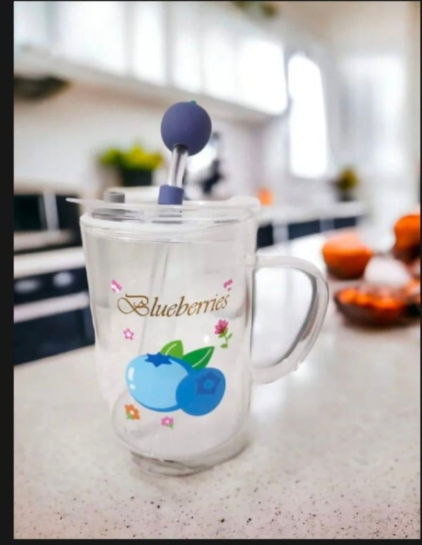 Kids Fruit Printed Cup with Straw - Pkwebstore