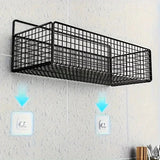 Large Storage Iron Basket With 2 Traceless Hooks - Pkwebstore