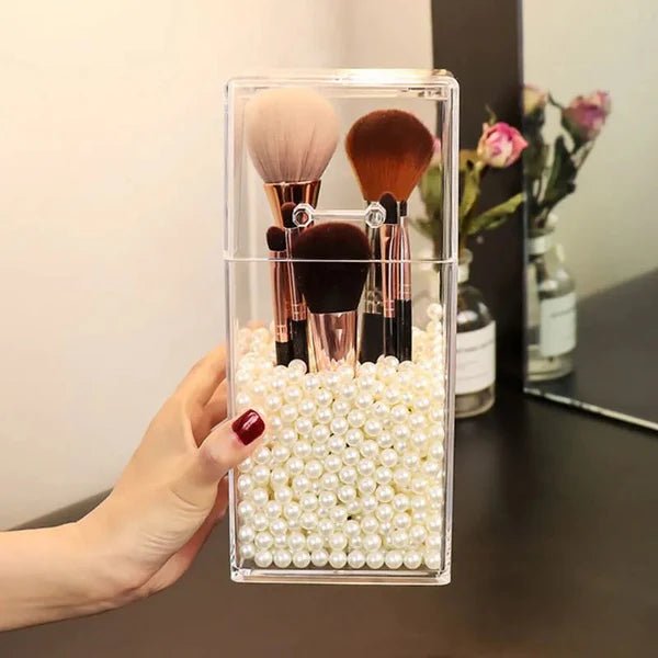 MakeUp Brush Storage Box with Pearls - Pkwebstore