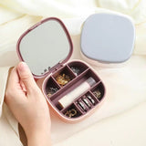 Mini Portable Cosmetic & Jewelry Organizer With Mirror - Pkwebstore