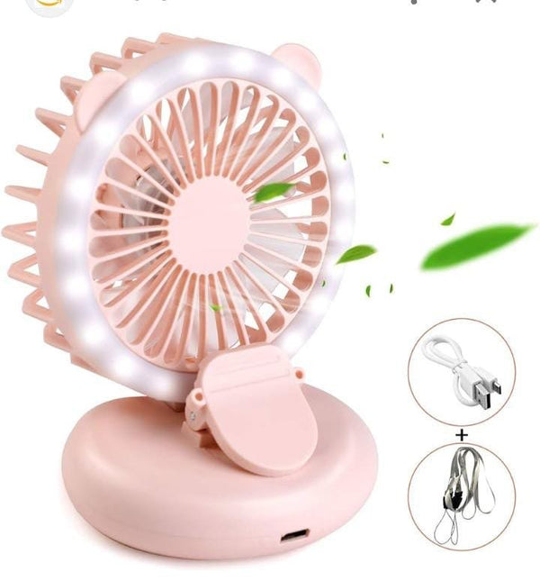 Mini Rechargeable Clipper Fan with 3 modes led light - Pkwebstore