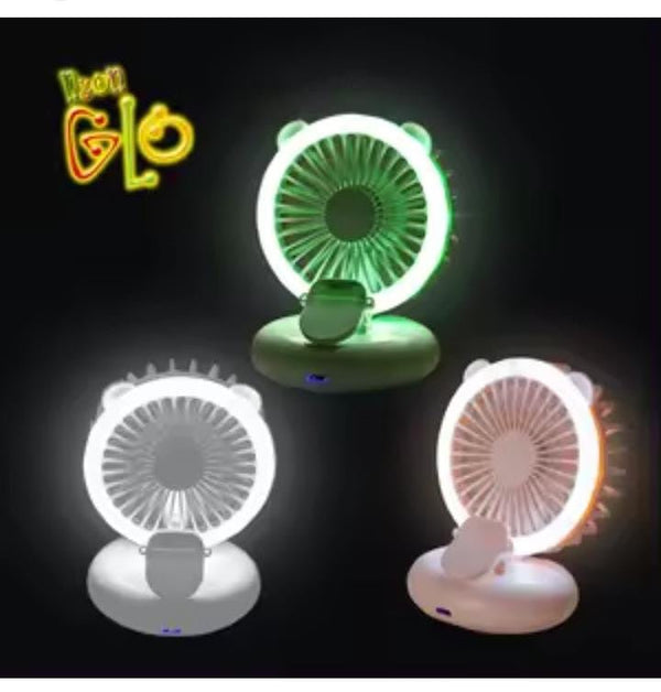 Mini Rechargeable Clipper Fan with 3 modes led light - Pkwebstore