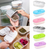 (Pack of 3 )2 Partition Plastic Food Container Portable Lunch Box - Pkwebstore