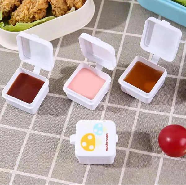 Pack of 4 Mini Sauce Ketchup Box, Plastic Seasoning Sauce Box - Pkwebstore