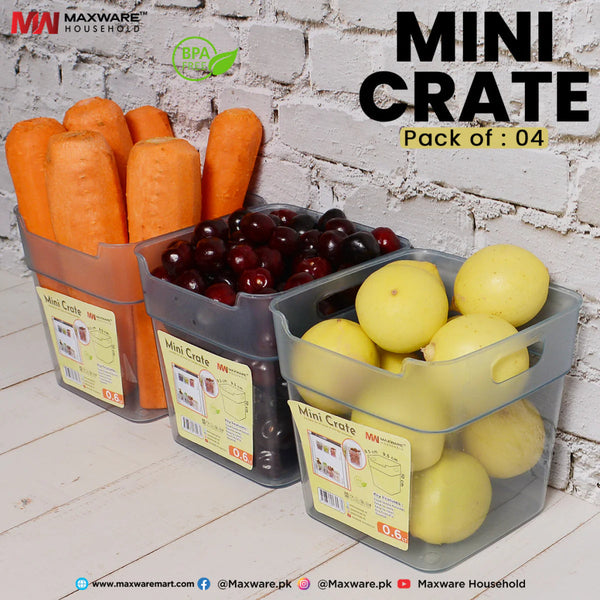 Pack Of 4 Plastic Mini Crate - Pkwebstore