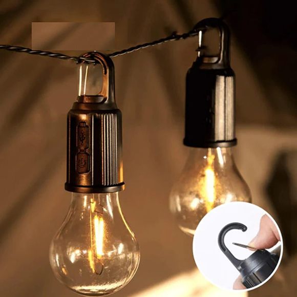 Rechargeable Hanging Bulb Light With 3 Modes - Pkwebstore