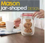 Reusable Mason Bottle Shape Storage Bags Pack of 3 - Pkwebstore