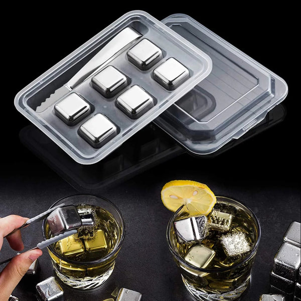 Reusable Steel Ice Cubes With Clip - Pkwebstore